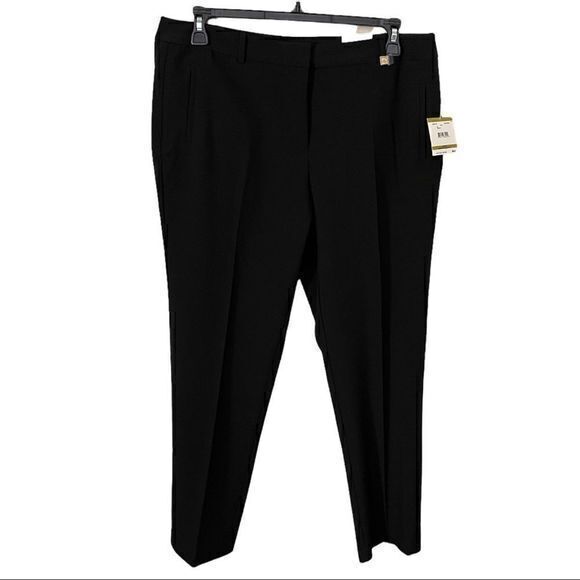 NWT Anne Klein Women's Slim Ankle Pants‎ Pockets Black Size 14 - Picture 1 of 5